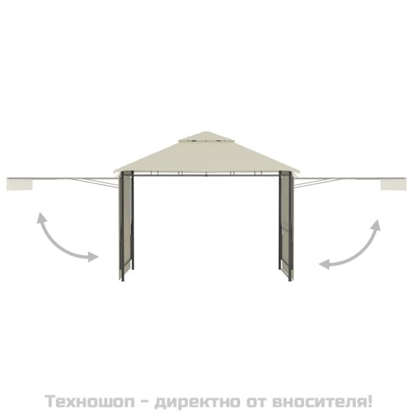 Шатра с двойно разтегаем покрив, 3x3x2,75 м, таупе, 180 г/м²