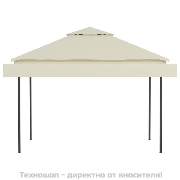 Шатра с двойно разтегаем покрив, 3x3x2,75 м, таупе, 180 г/м²