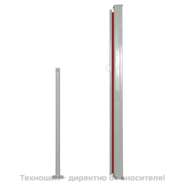 Прибираща се странична тента, 140х300 см, червена