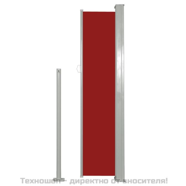 Прибираща се странична тента, 140х300 см, червена
