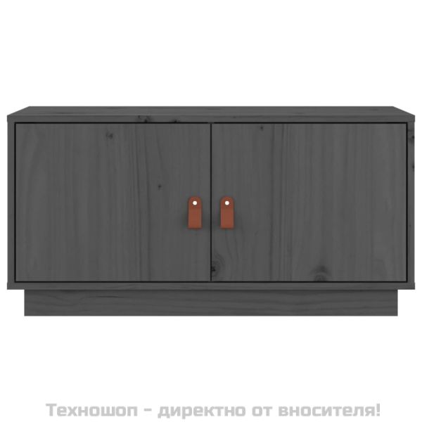 ТВ шкаф, сив, 80x34x40 см, бор масив