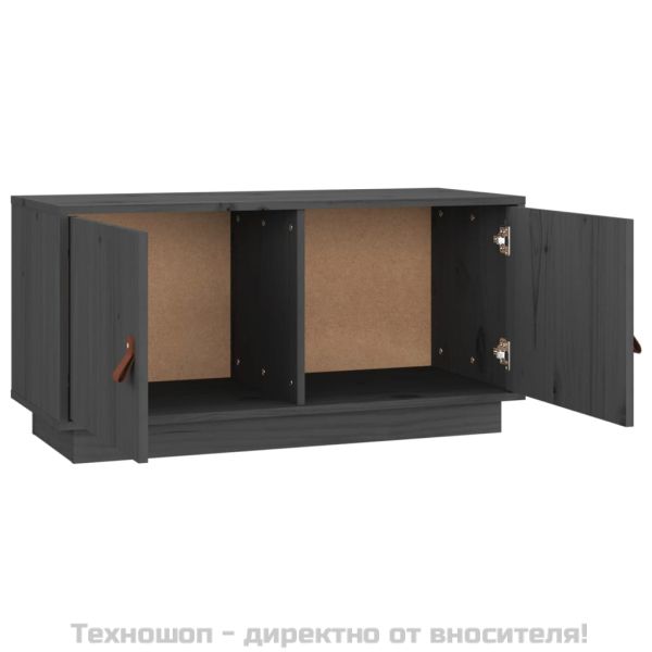 ТВ шкаф, сив, 80x34x40 см, бор масив