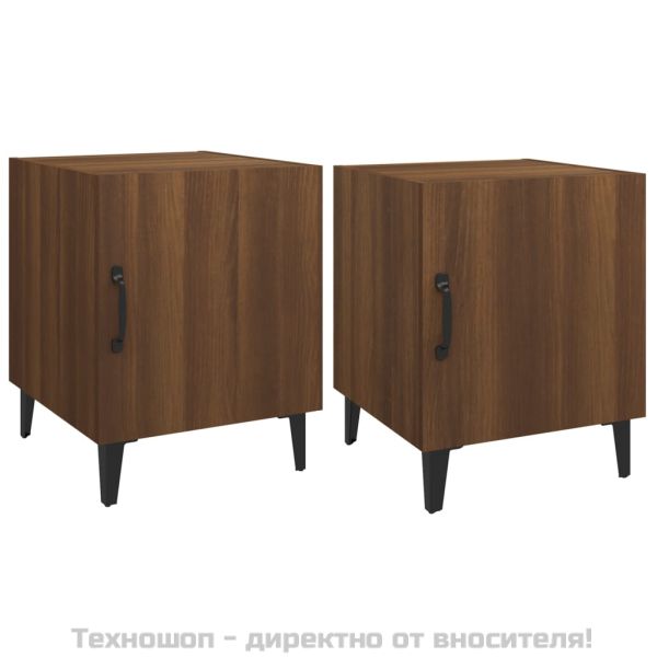 Нощни шкафчета, 2 бр, Кафяв дъб, инженерно дърво