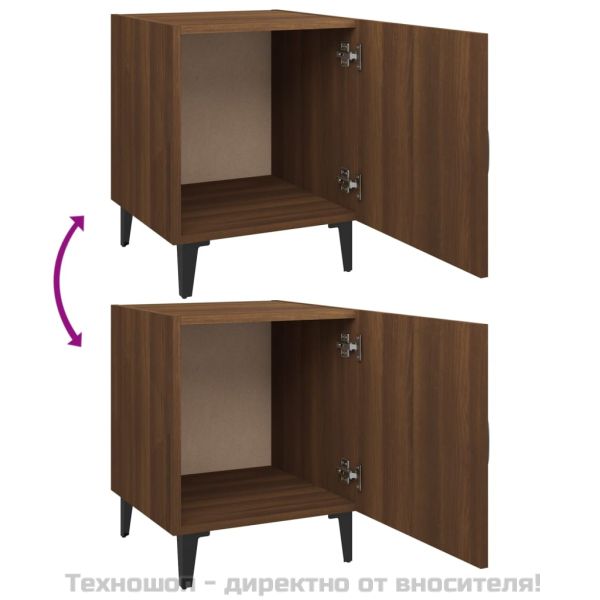 Нощни шкафчета, 2 бр, Кафяв дъб, инженерно дърво