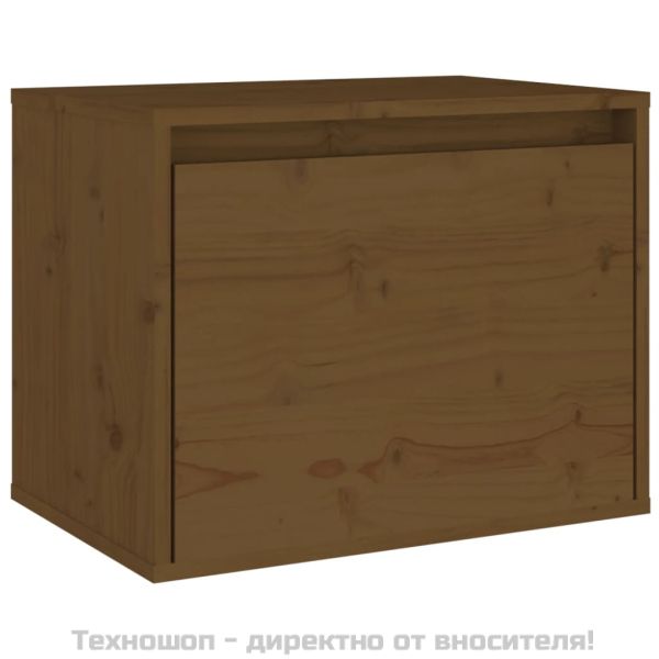 Стенен шкаф, меденокафяв, 45x30x35 см, бор масив