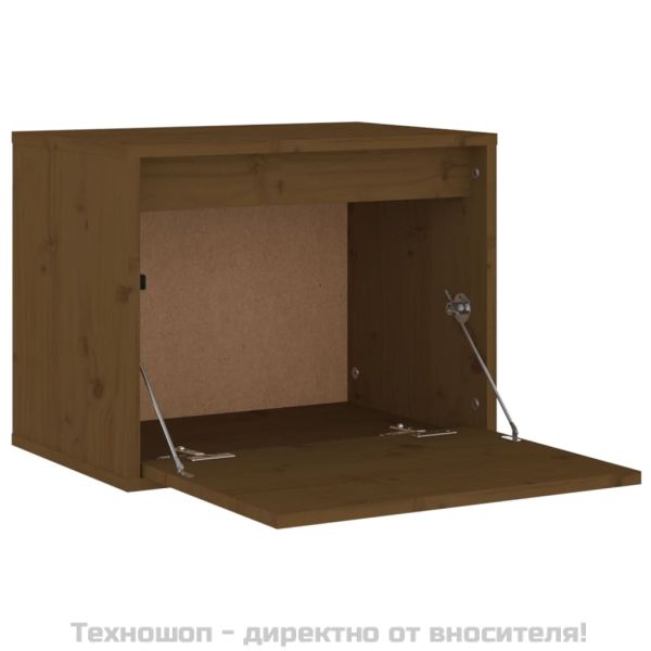 Стенен шкаф, меденокафяв, 45x30x35 см, бор масив