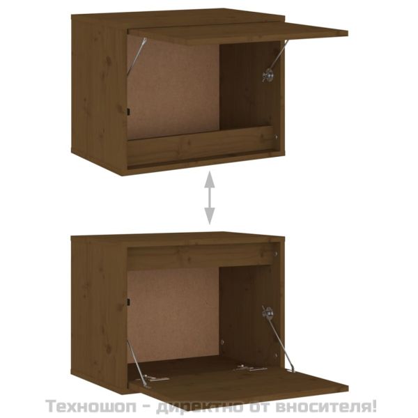 Стенен шкаф, меденокафяв, 45x30x35 см, бор масив