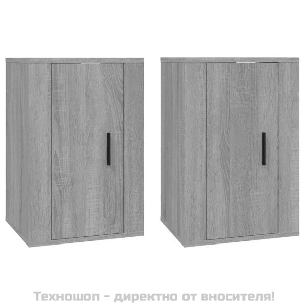 ТВ шкафове за стенен монтаж, 2 бр, сив сонома, 40x34,5x60 см