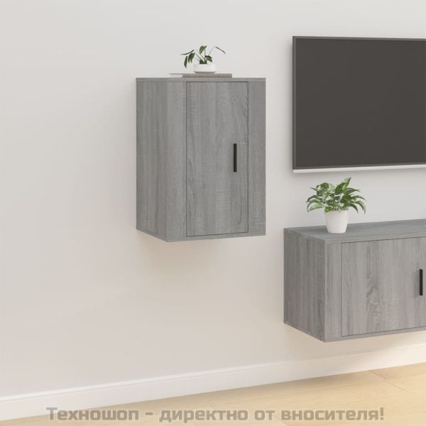 ТВ шкафове за стенен монтаж, 2 бр, сив сонома, 40x34,5x60 см
