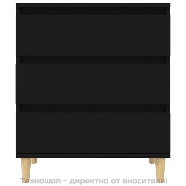 Сайдборд, черен, 60x35x70 см, инженерно дърво