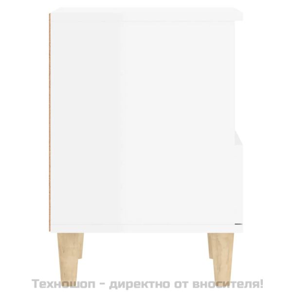 Нощни шкафчета, 2 бр, бял гланц, 40x35x50 см
