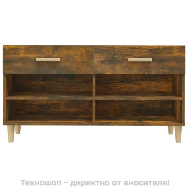 Шкаф за обувки, опушен дъб, 102x35x55 см, инженерно дърво