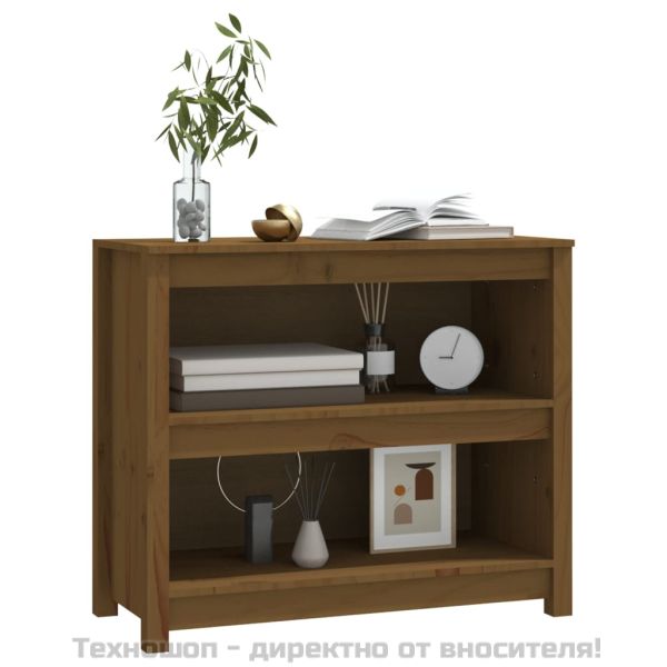Библиотека, меденокафява, 80x35x68 см, бор масив