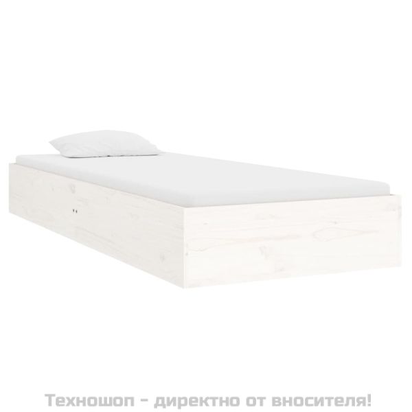 Рамка за легло бяла масивно дърво 75x190 см Small Single