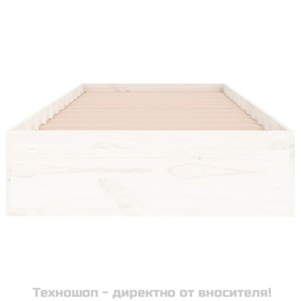 Рамка за легло бяла масивно дърво 75x190 см Small Single