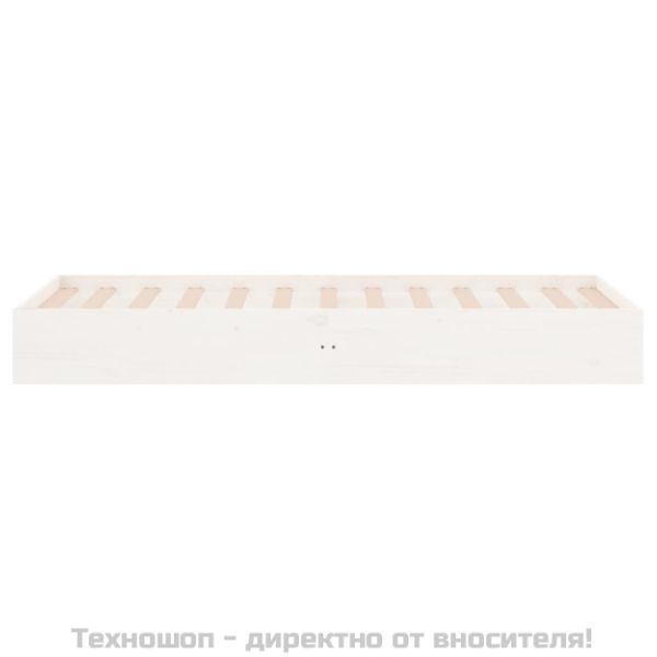 Рамка за легло бяла масивно дърво 75x190 см Small Single