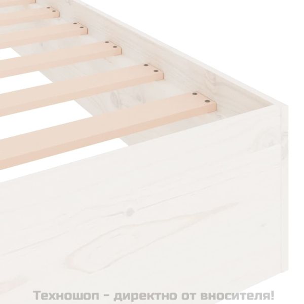 Рамка за легло бяла масивно дърво 75x190 см Small Single