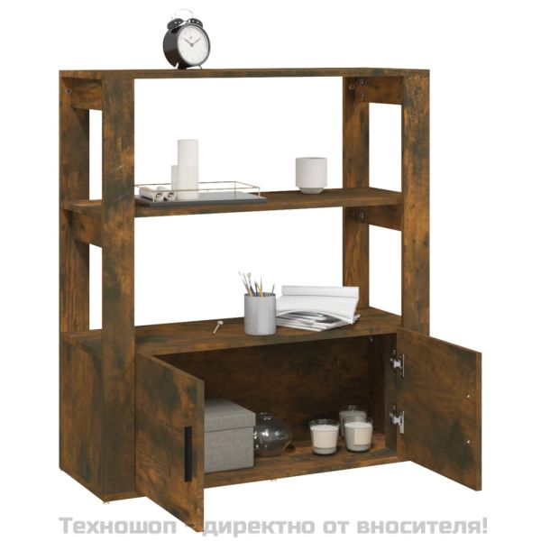 Сайдборд, опушен дъб, 80x30x90 см, инженерно дърво