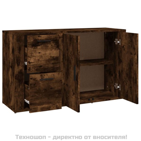 Сайдборд, опушен дъб, 100x33x59,5 см, инженерно дърво
