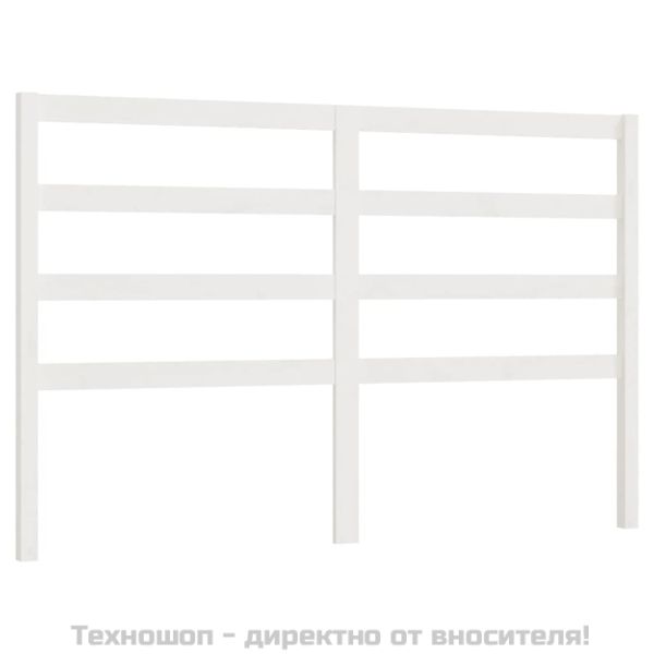 Горна табла за легло, бяла, 126x4x100 см, бор масив