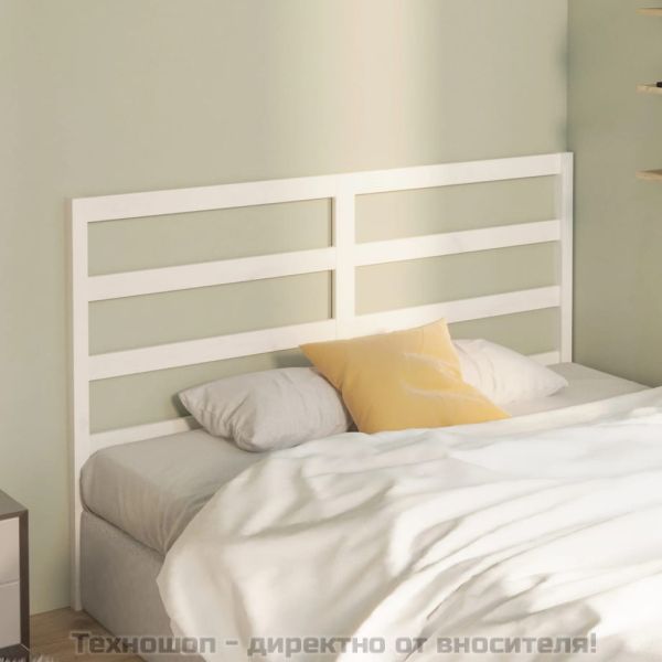 Горна табла за легло, бяла, 126x4x100 см, бор масив