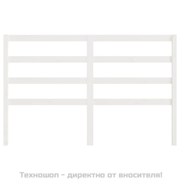 Горна табла за легло, бяла, 126x4x100 см, бор масив