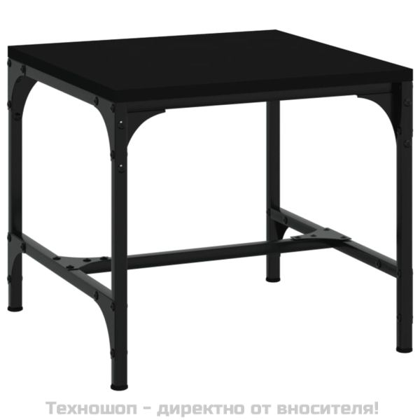Странични маси, 2 бр, черни, 40x40x35 см, инженерно дърво