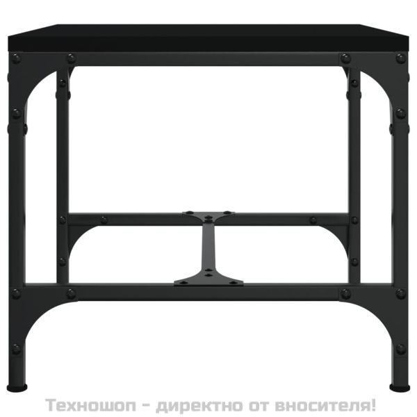 Странични маси, 2 бр, черни, 40x40x35 см, инженерно дърво