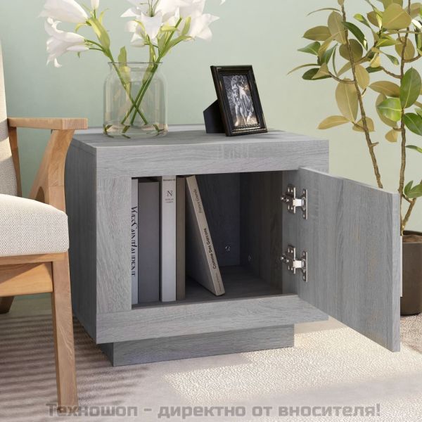 Кафе маса, сив сонома, 51x50x45 см, инженерно дърво