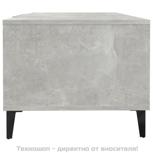 Кафе маса, бетонно сива, 102x50x40 см, инженерно дърво