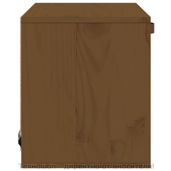 Стенен шкаф, меденокафяв, 40x30x35 см, борово дърво масив