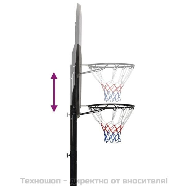 Баскетболна стойка черна 258-363 см полиетилен