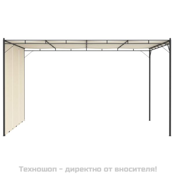 Градинска шатра със странична завеса 4x3x2,25 м кремава