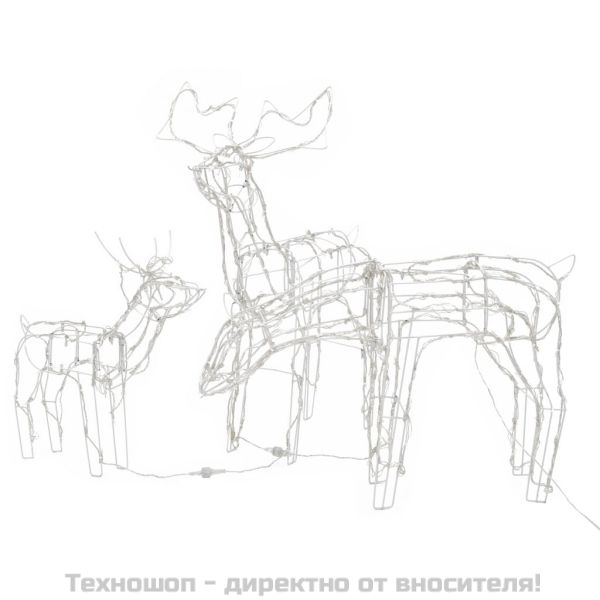 Коледна украса, 3 светещи елена, 229 LED лампи