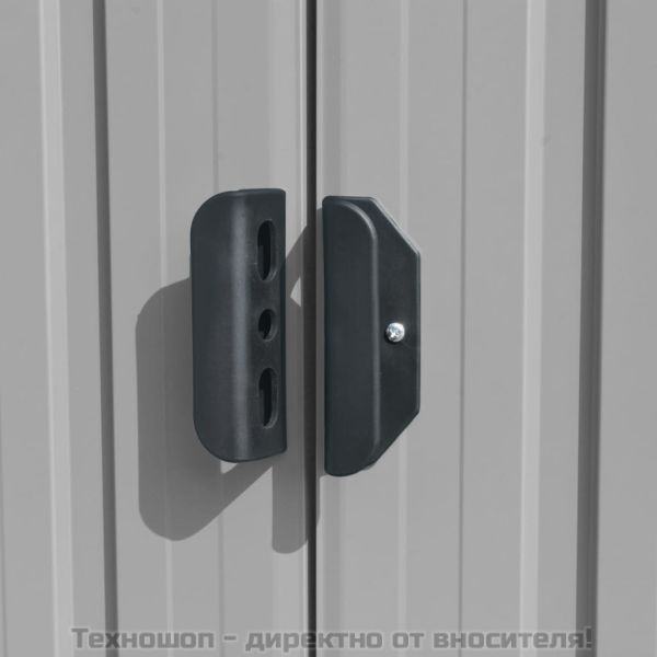 Градинска барака, сива, 257x990x181 см, поцинкована стомана