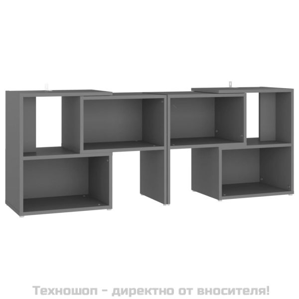 ТВ шкаф, сив, 104x30x52 см, инженерно дърво