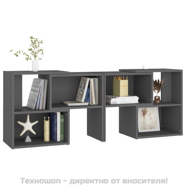 ТВ шкаф, сив, 104x30x52 см, инженерно дърво