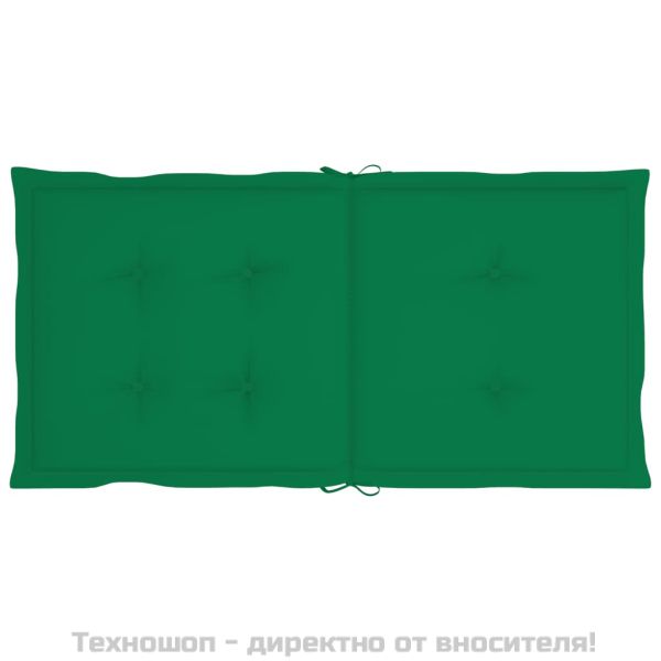 Възглавници за столове 4 бр зелени 100x50x3 см Оксфорд плат