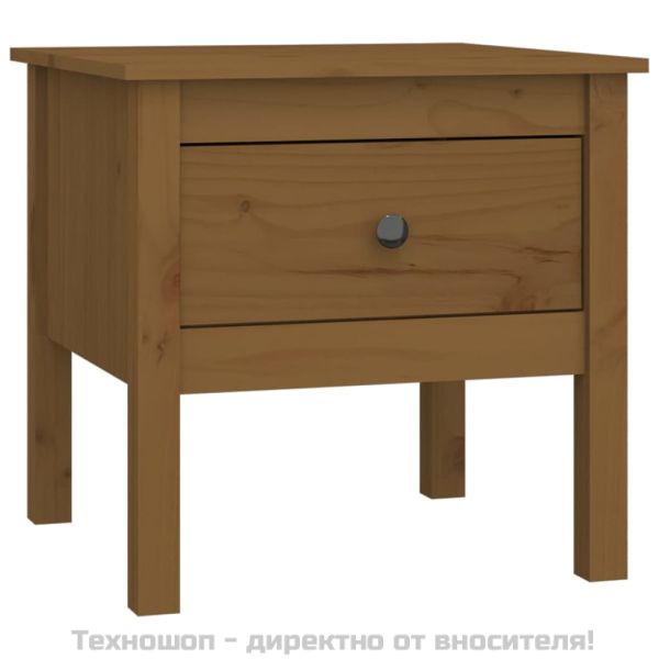 Странични масички 2 бр меденокафяви 50x50x49 см бор масив