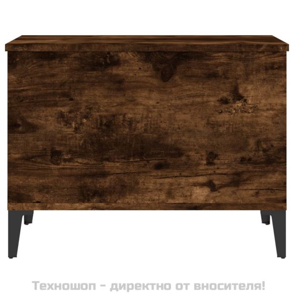 Кафе маса, опушен дъб, 60x44,5x45 см, инженерно дърво