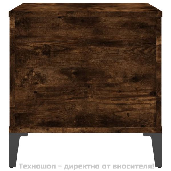 Кафе маса, опушен дъб, 60x44,5x45 см, инженерно дърво