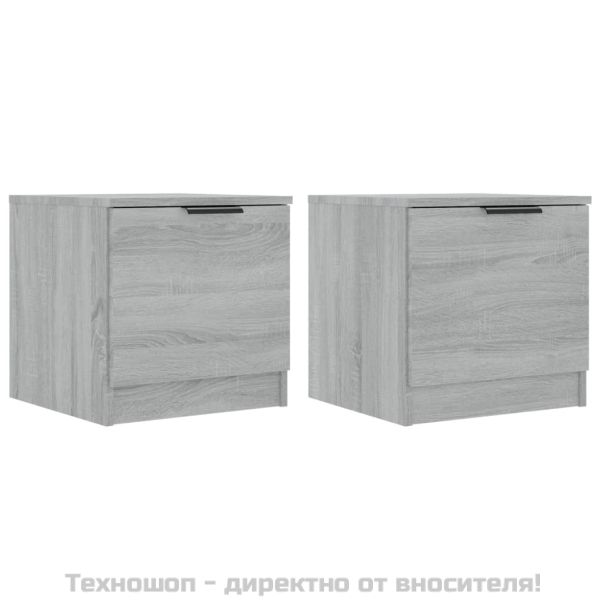 Нощни шкафчета, 2 бр, сив сонома, 40x39x40 см