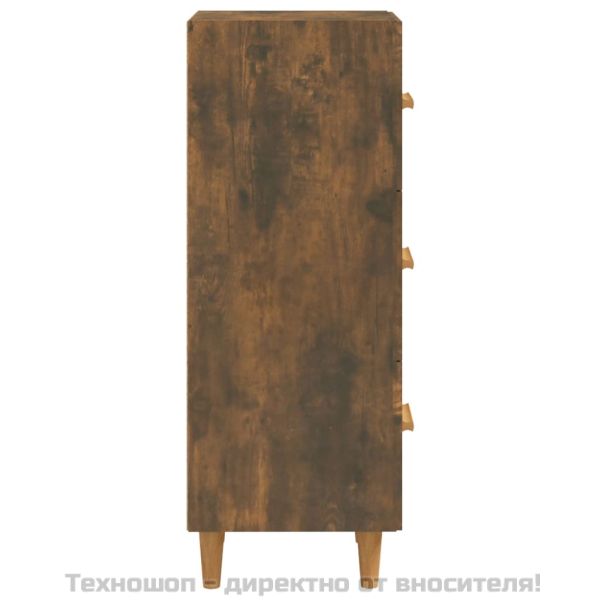 Сайдборд, опушен дъб, 34,5x34x90 см, инженерно дърво