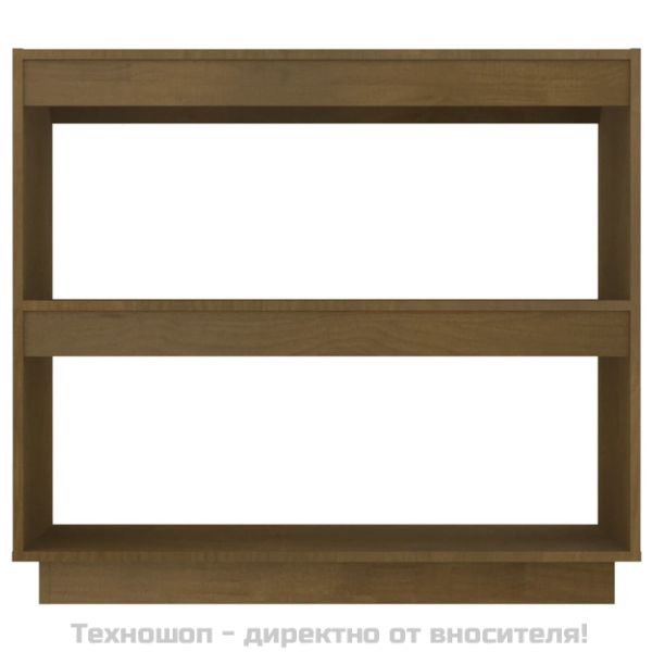 Библиотека, меденокафява, 80x35x71 см, бор масив