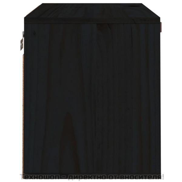 Стенен шкаф, черен, 60x30x35 см, бор масив