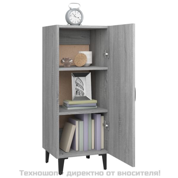 Сайдборд, сив сонома, 34,5x34x90 см, инженерно дърво