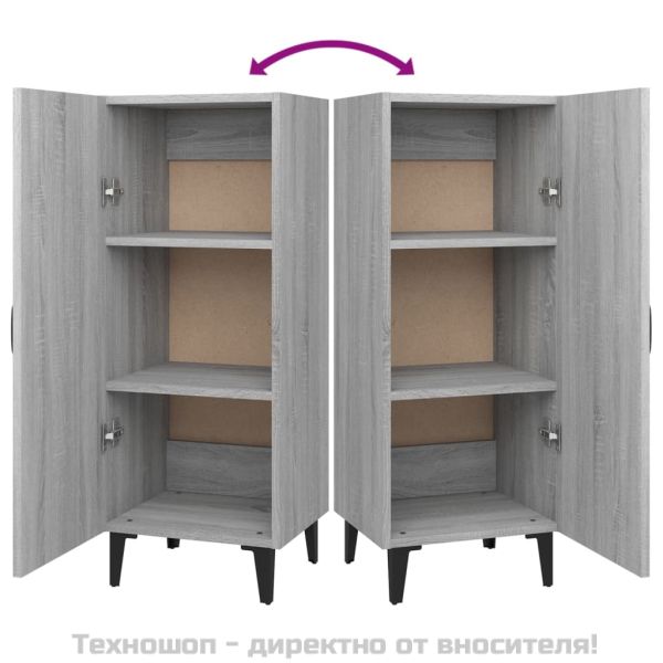 Сайдборд, сив сонома, 34,5x34x90 см, инженерно дърво