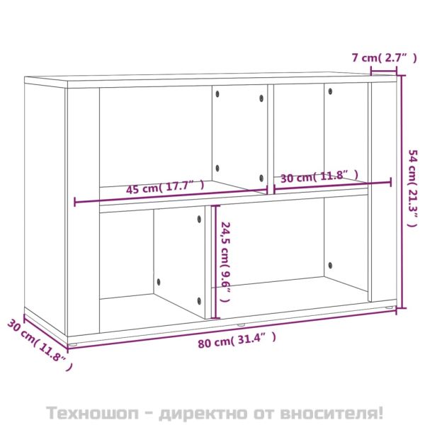 Сайдборд, сив сонома, 80x30x54 см, инженерно дърво