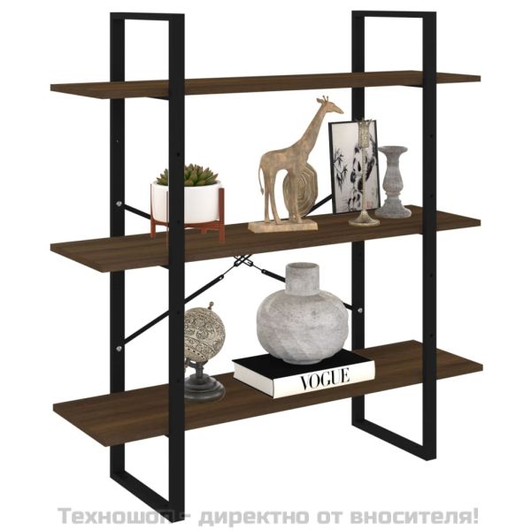 Библиотека, кафяв дъб, 100x30x105 см, инженерно дърво