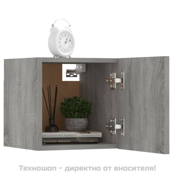 Стенни ТВ шкафове, 4 бр, сив сонома, 30,5x30x30 см